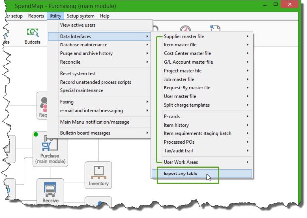 export data from PO system