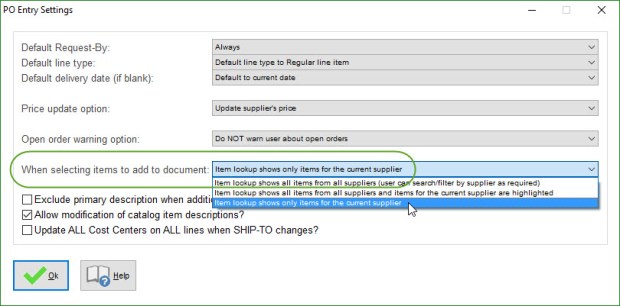 Listing only-items-for-supplier in PO Software
