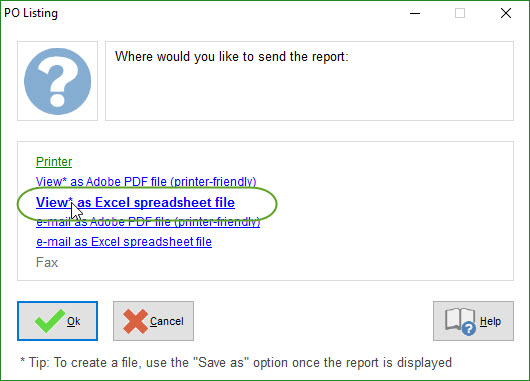 po-software-excel-report