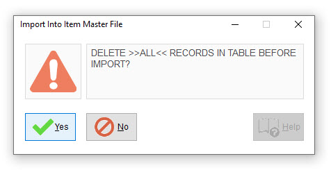 Purge Table Before Importing Data into PO Software